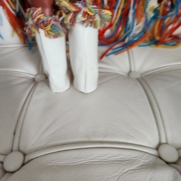 Vintage Regal Native American Doll Faux Doeskin Outfit Fringed Edges Sleepy Eyes - Picture 11 of 11